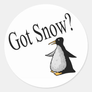 Schnee Got? (Pinguin) Runder Aufkleber