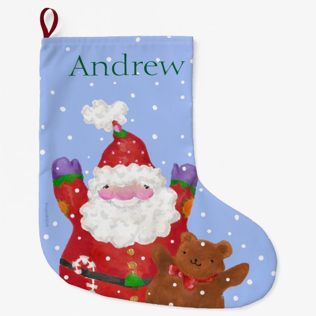 Schnee-großer Strumpf Großer Weihnachtsstrumpf (Vorderseite)