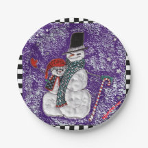 Schnee-Gruß-Pappteller