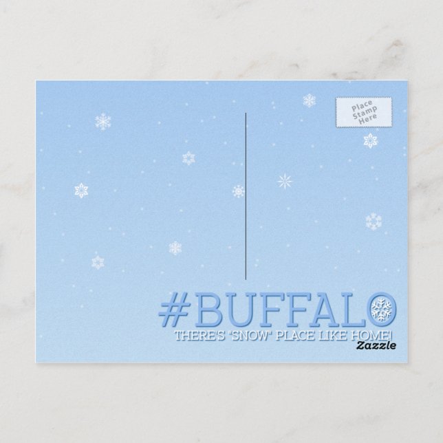 "Schnee" hält uns jetzt in Buffalo auf Postkarte (Rückseite)