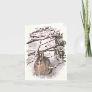 Schnee-Häschen danken Ihnen Dankeskarte