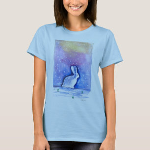 Schnee-Häschen-Spitze T-Shirt