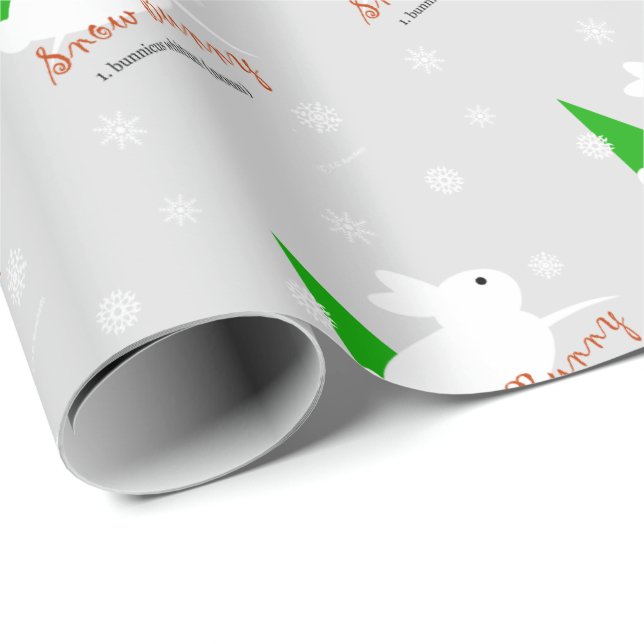 Schnee-Häschen-Weihnachtspapier Geschenkpapier (Rolleneckpunkt)