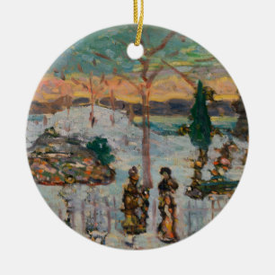 Schnee im April von Maurice Prendergast, Vintage A Keramik Ornament