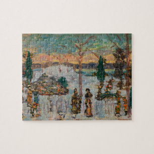 Schnee im April von Maurice Prendergast, Vintage A Puzzle