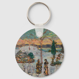 Schnee im April von Maurice Prendergast, Vintage A Schlüsselanhänger