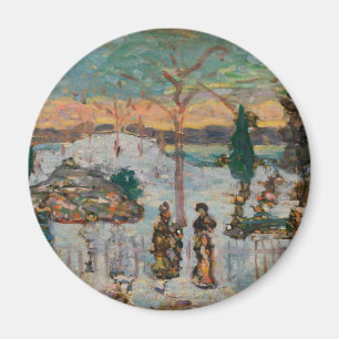 Schnee im April von Maurice Prendergast, Vintage K Magnet
