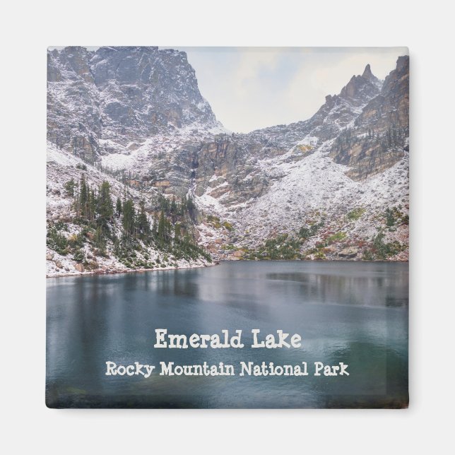 Schnee im Emerald Lake Rocky Mountain Nationalpark Magnet (Vorne)