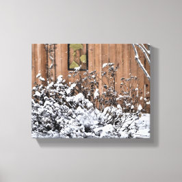 Schnee im Garten Leinwanddruck