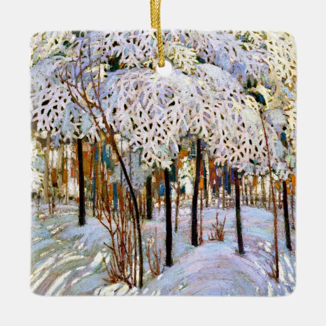 Schnee im Oktober, Kunst, Keramikornament (Vorderseite)