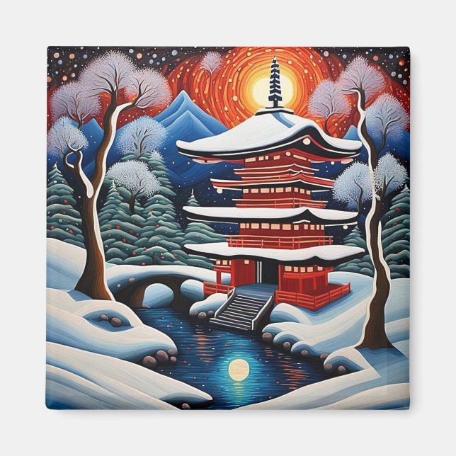 Schnee im Winter 1 Magnet (Vorne)