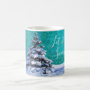 Schnee im Winter aquamarin, blau und elegant Tasse