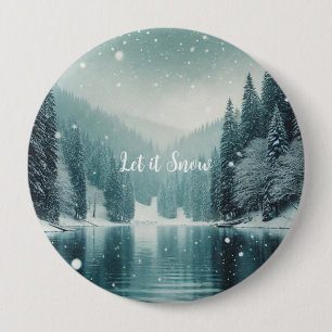 Schnee im Winter, Bergsee Button