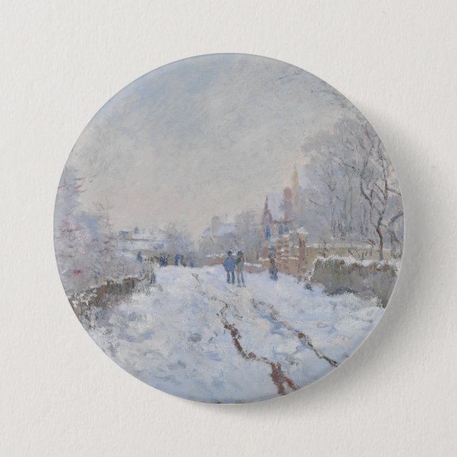 Schnee in Argenteuil (von Claude Monet) Button (Vorderseite)