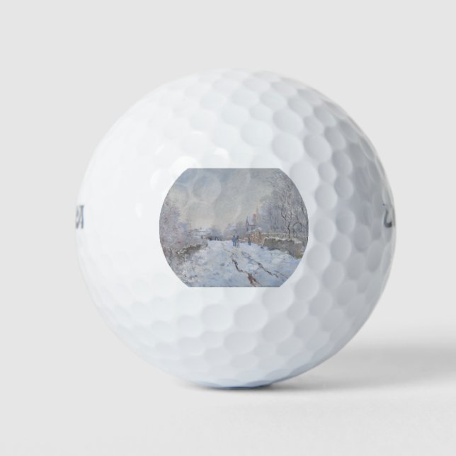 Schnee in Argenteuil (von Claude Monet) Golfball (Vorderseite)