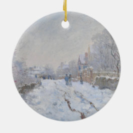 Schnee in Argenteuil (von Claude Monet) Keramik Ornament