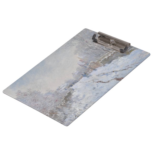 Schnee in Argenteuil (von Claude Monet) Klemmbrett (Schrägansicht)