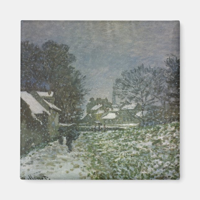 Schnee in Argenteuil von Claude Monet Magnet (Vorne)