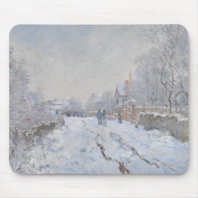 Schnee in Argenteuil (von Claude Monet) Mousepad (Vorne)