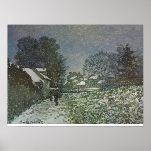 Schnee in Argenteuil von Claude Monet Poster (Vorne)
