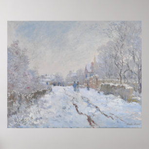 Schnee in Argenteuil (von Claude Monet) Poster