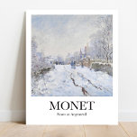 Schnee in Argenteuil von Claude Monet Poster<br><div class="desc">Bringen Sie Zuhause ein Stück Kunstgeschichte mit diesem wunderschönen Poster von Snow at Argenteuil des französischen impressionistischen Malers Claude Monet. Dieses 1875 bemalte Meisterwerk aus Leinwand zeigt Monets Zuhause-Gemeinde Argenteuil, während es im Winter 1874-1875 unter einer Schneedecke stand. Es ist das größte von nicht weniger als achtzehn Werken Monet gemalt...</div>