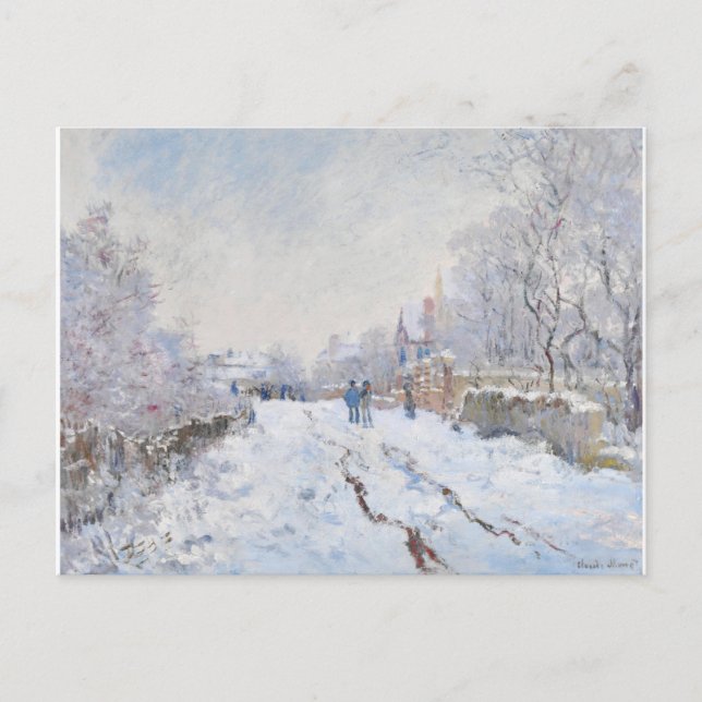 Schnee in Argenteuil von Claude Monet Postkarte (Vorderseite)