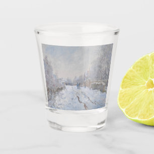 Schnee in Argenteuil (von Claude Monet) Schnapsglas