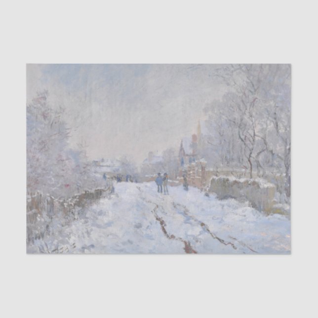 Schnee in Argenteuil (von Claude Monet) Seidenpapier (Vorderseite)
