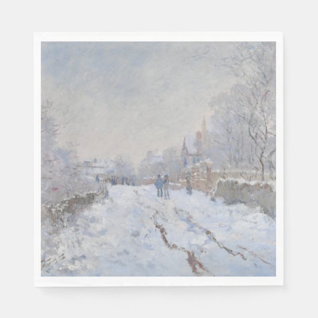 Schnee in Argenteuil (von Claude Monet) Serviette (Vorderseite)