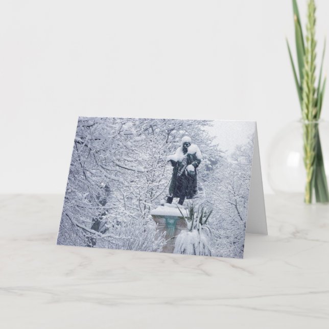 Schnee in Cardiff Feiertagskarte (Vorderseite)