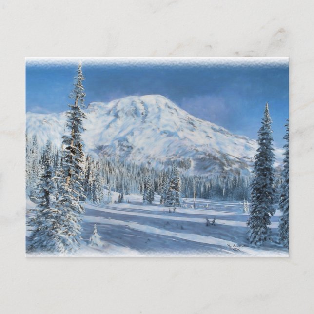 Schnee in den Bergen...Postkarte. Postkarte (Vorderseite)