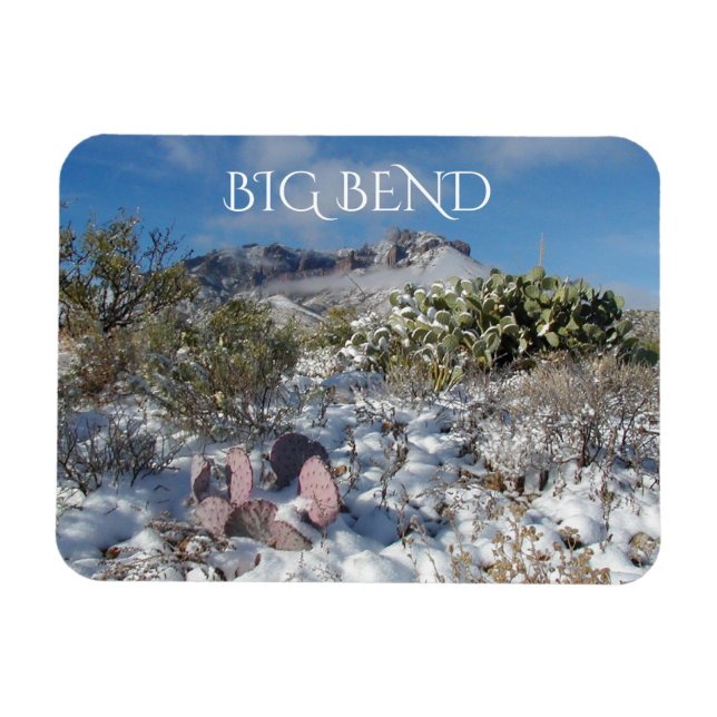 Schnee in den Chisos-Bergen, Big Bend Magnet (Horizontal)