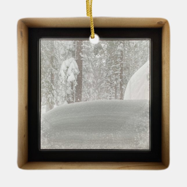 Schnee in den Leuten! Keramikornament (Vorderseite)