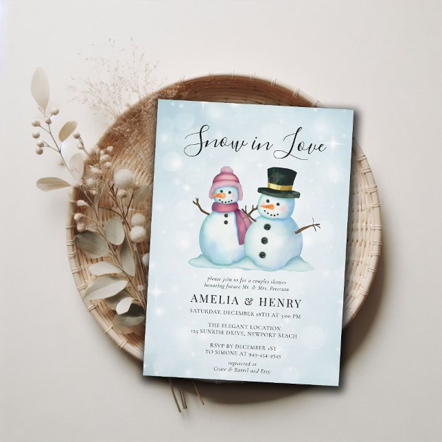 Schnee in der Liebe Funny Winter Paare Brautparty Einladung (couples shower winter bridal mr mrs snowman funny cute invitation snow in love casual coed jack jill)
