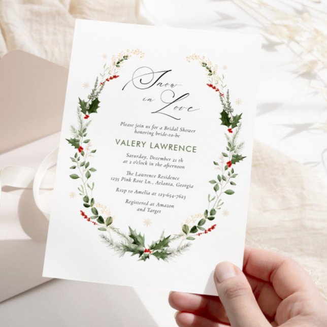 Schnee in der Liebe Golden Snowflakes Brautparty Einladung (Von Creator hochgeladen)