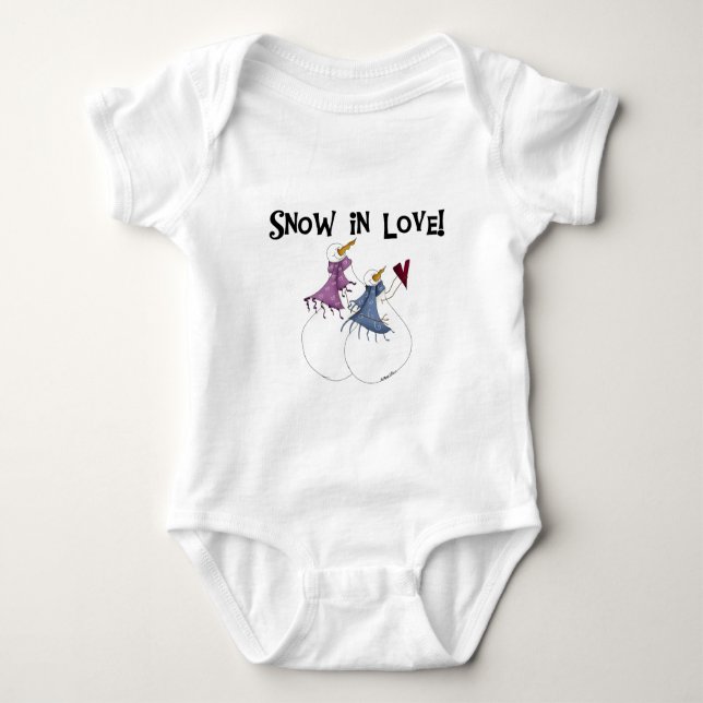 Schnee in der Liebe Snowman T - Shirt und Geschenk (Vorderseite)