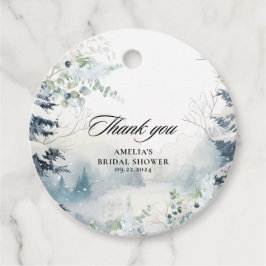 Schnee in der Liebe staubblaues Winter Brautparty Geschenkanhänger