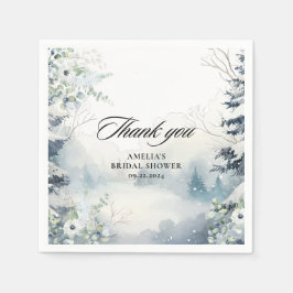 Schnee in der Liebe staubblaues Winter Brautparty Serviette