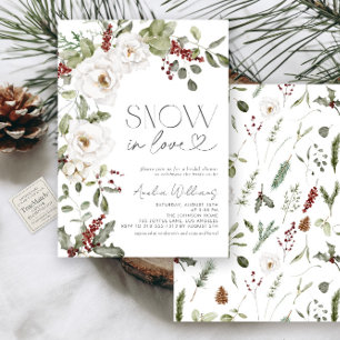 Schnee in der Liebe Weiße Blume Pinienwald Einladung