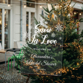 Schnee in der Liebe Weißer Winter Brautparty Willk Acrylschild