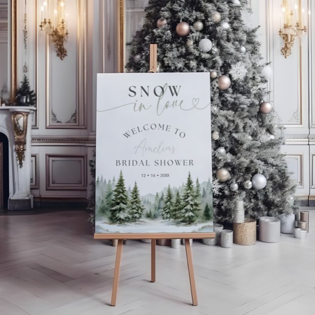 Schnee in der Liebe Winter Brautparty Signatur Acrylschild (Von Creator hochgeladen)