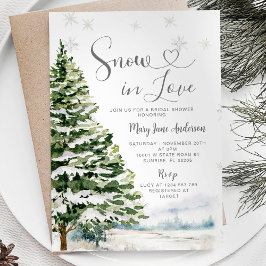 Schnee in der Liebe Winter Evergreen Brautparty Einladung