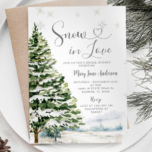 Schnee in der Liebe Winter Evergreen Brautparty Einladung
