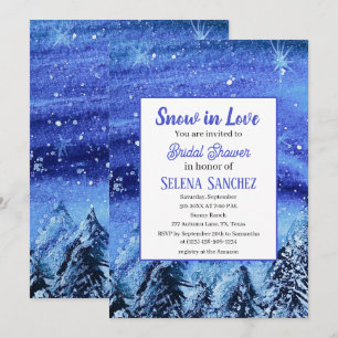 Schnee in der Liebe Winter Wonderland Brautparty Einladung