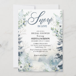 Schnee in der Liebe Winter Wunderland Blau Brautpa Einladung
