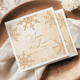 Schnee in der Liebe Winter Wunderland Brautparty Serviette