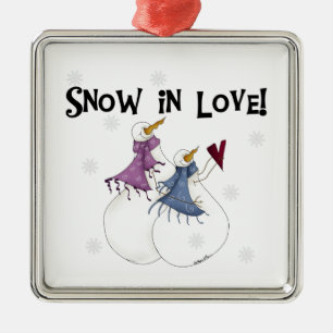 Schnee in der Liebesnowmen-Andenken-Verzierung Ornament Aus Metall