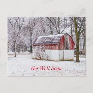 Schnee in der Roten Scheune gut bald Postkarte. Postkarte