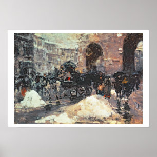 Schnee in der Stadt Poster